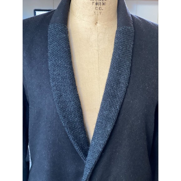 Stephan Schneider Dark Grey Wool Blend Two Button Blazer with Knit Collar SZ 3 - Picture 2 of 6